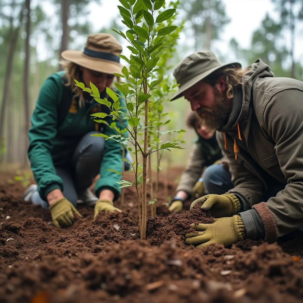 Reforestación en proyecto de compensación de carbono
